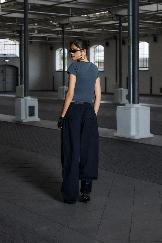 Cropped Women's Tee - Stone Black - Bareen