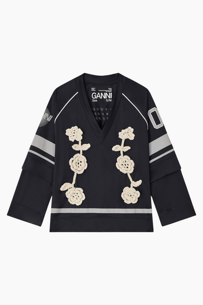 Cycora Jersey Oversized Long Sleeve T4392 - Black - GANNI