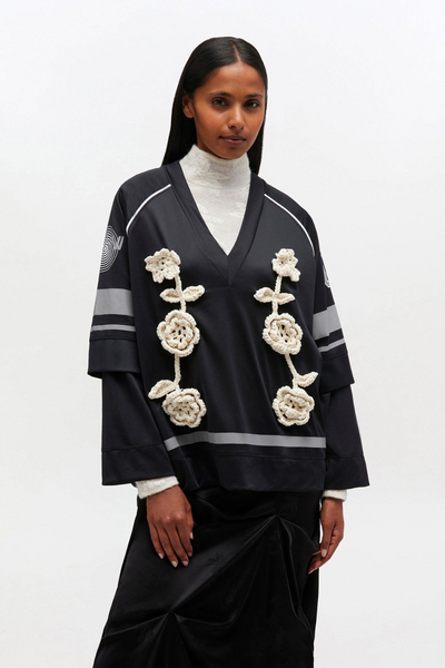 Cycora Jersey Oversized Long Sleeve T4392 - Black - GANNI