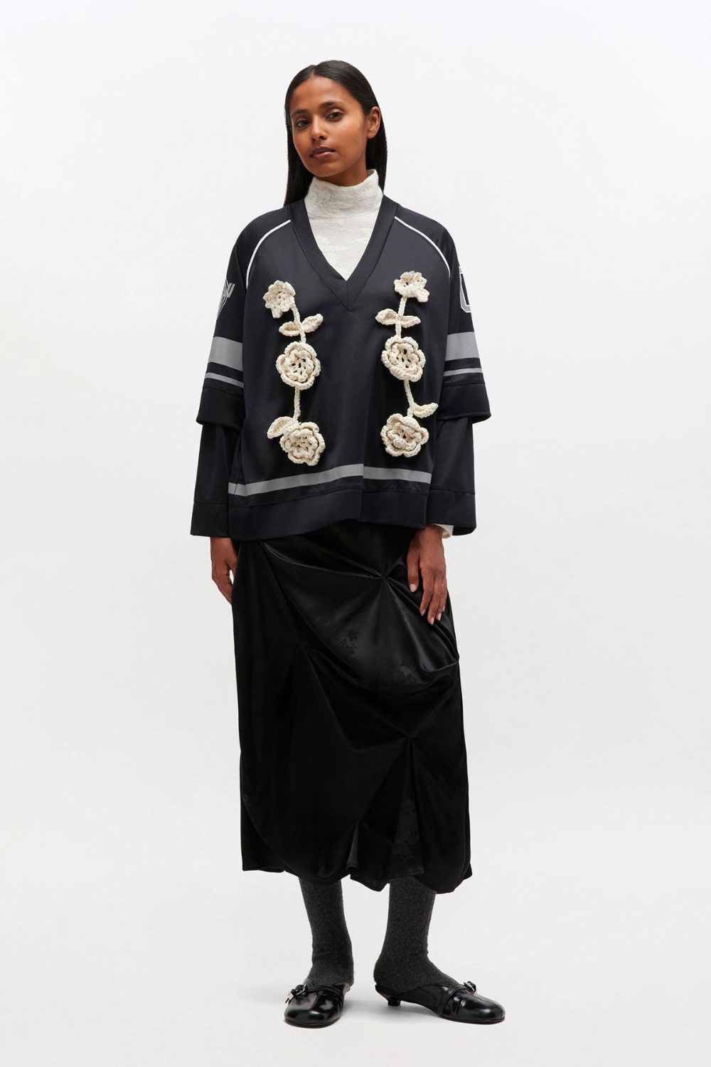 Cycora Jersey Oversized Long Sleeve T4392 - Black - GANNI