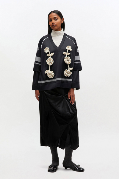 Cycora Jersey Oversized Long Sleeve T4392 - Black - GANNI