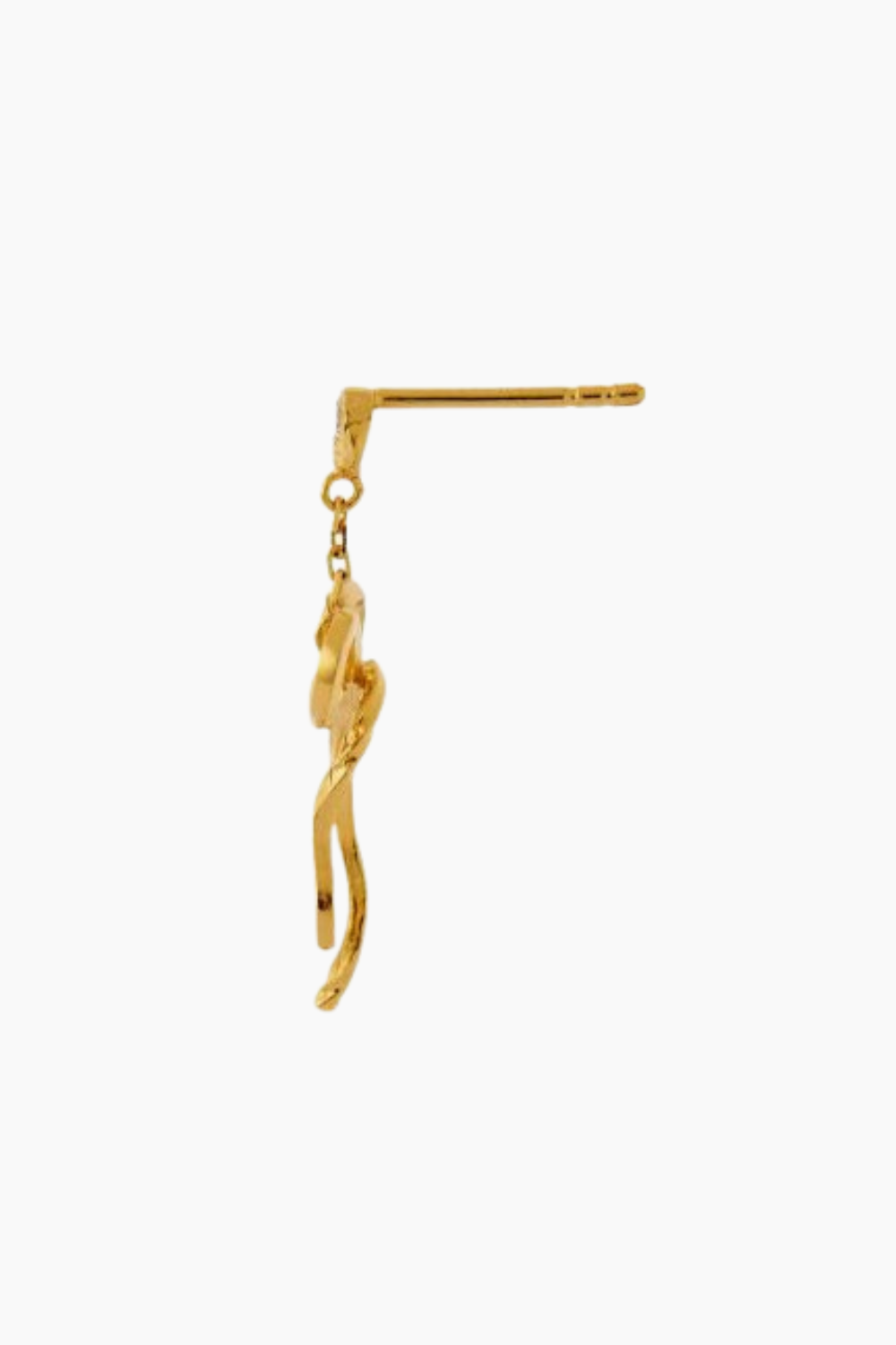 Dangling Flow Bow Earring - Gold - Stine A