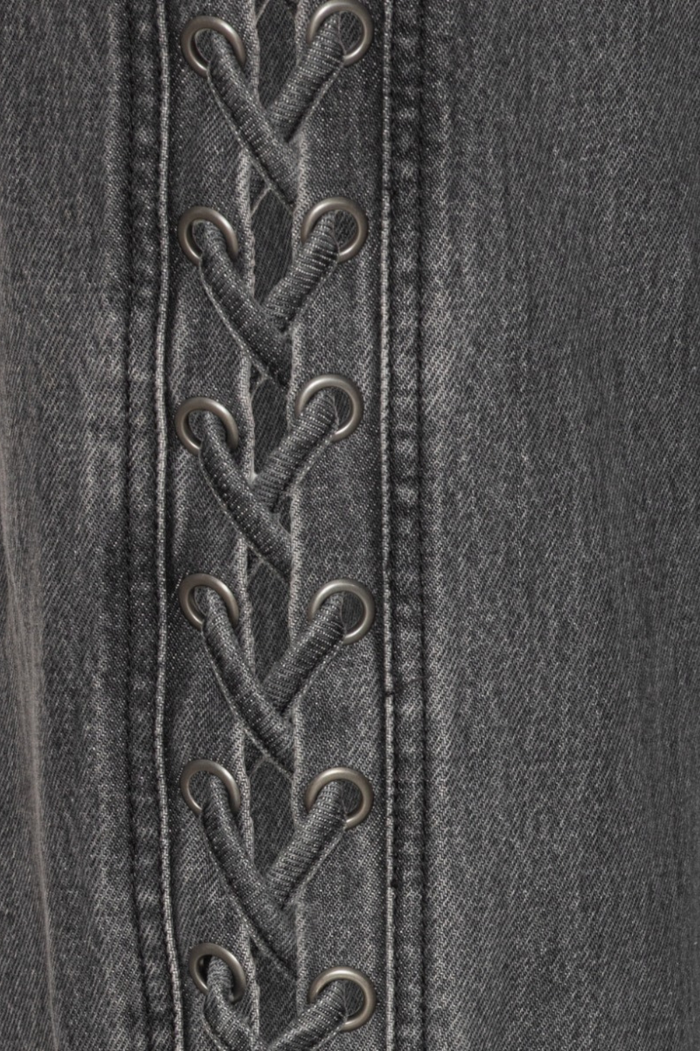 Denim Laced Leg Pants - Black - ROTATE