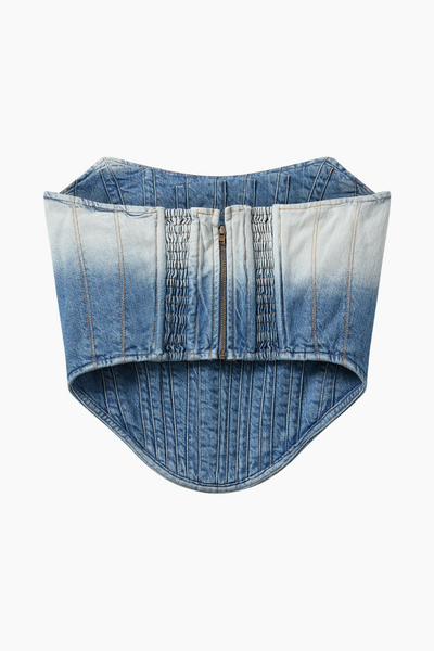 Dip Dye Corsage - Dip Dyed Denim - H2O Fagerholt-1