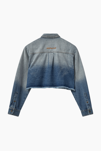 Dip Dye Cropped Shirt - Dip Dyed Denim - H2O Fagerholt-1
