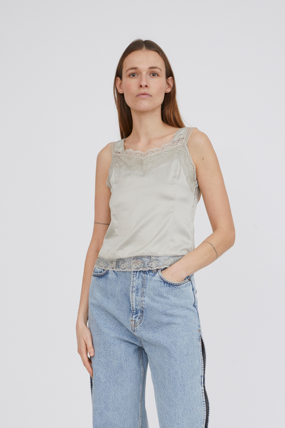 Double Lace Top - Grey Putty - H2O Fagerholt