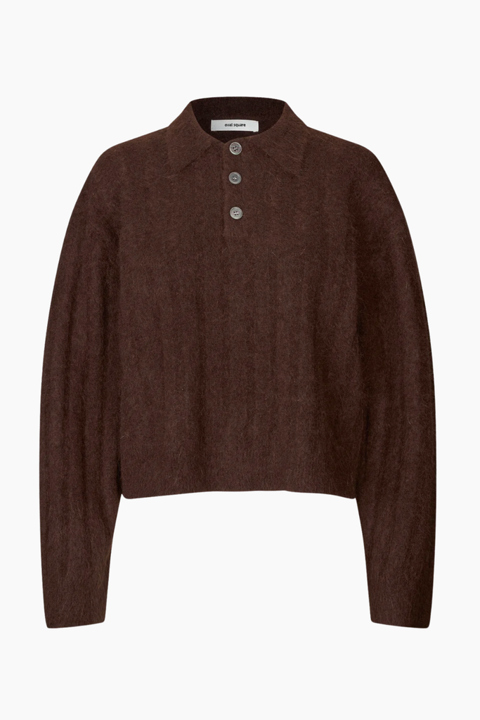Dream Knit Polo - Brown - Oval Square