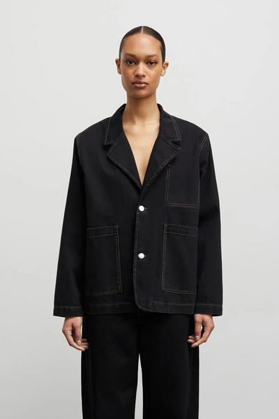 Dyed Denim Denny Jacket - Black - Mads Nørgaard-1