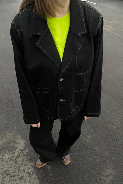Dyed Denim Denny Jacket - Black - Mads Nørgaard-6