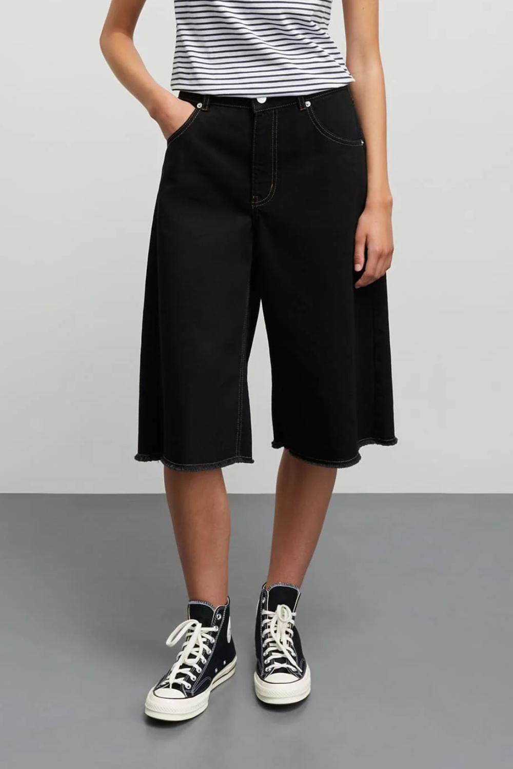 Dyed Denim Robyn Shorts - Black - Mads Nørgaard-1