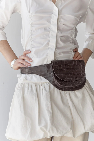 Eliza Belt - Brown Croco - Silfen Studio