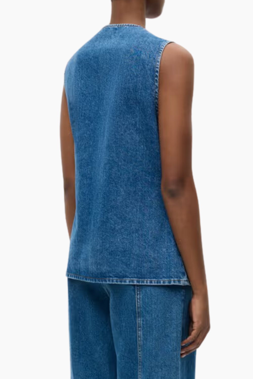 Enatenna Denim Vest 7215 -  Worn Dark Blue - Envii-2