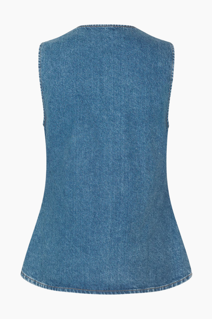 Enatenna Denim Vest 7215 -  Worn Dark Blue - Envii