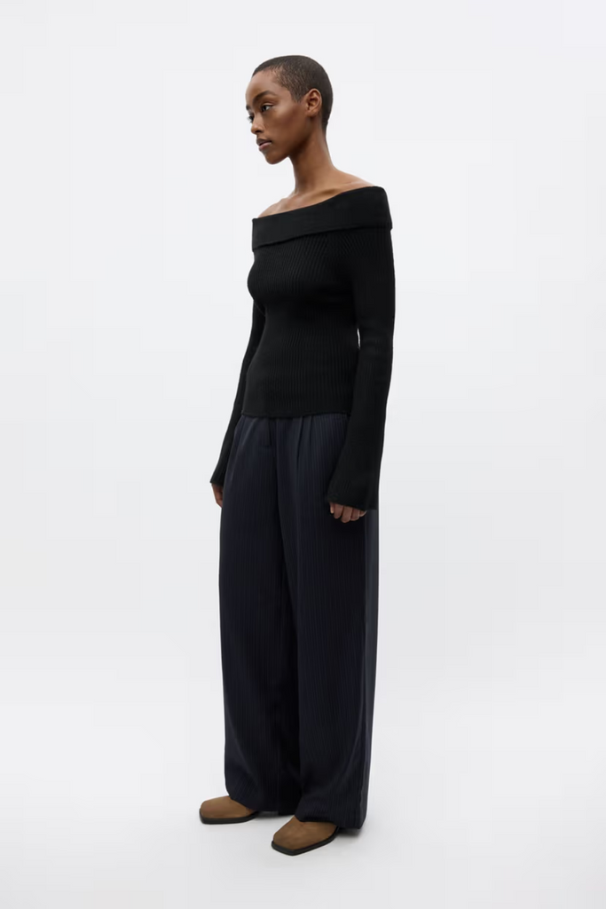 Endore Pants - Dark Navy Pinstripe - Envii