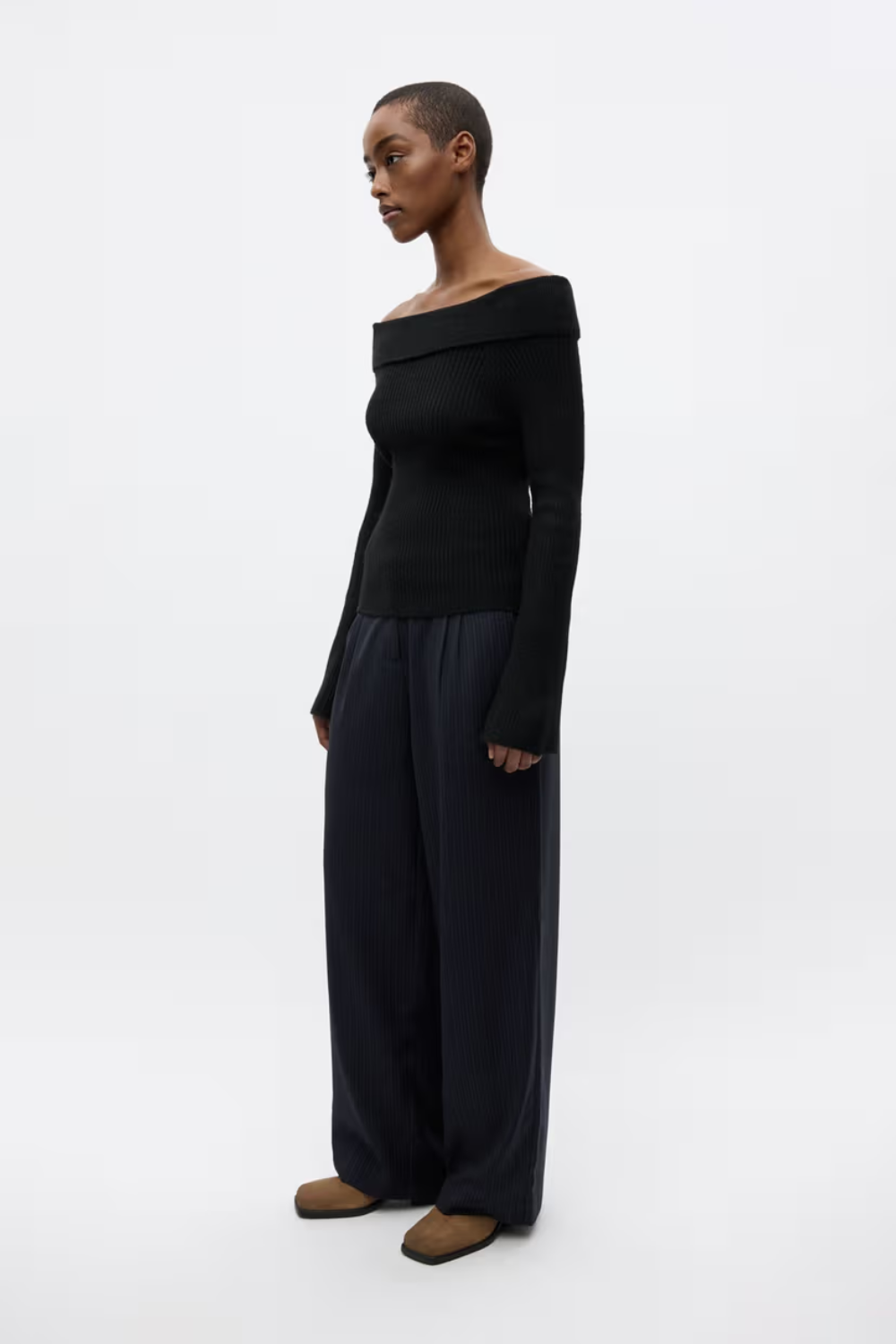 Endore Pants - Dark Navy Pinstripe - Envii