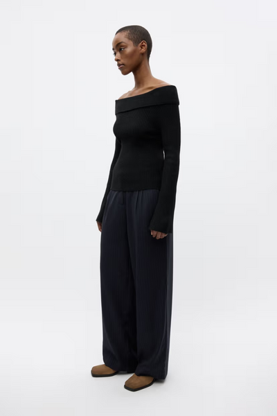 Endore Pants - Dark Navy Pinstripe - Envii