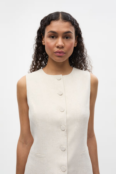 Endore O-N Long Vest 7247 -  Light Sand Mel - Envii-2