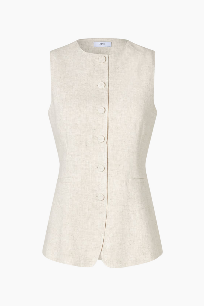 Endore O-N Long Vest 7247 -  Light Sand Mel - Envii