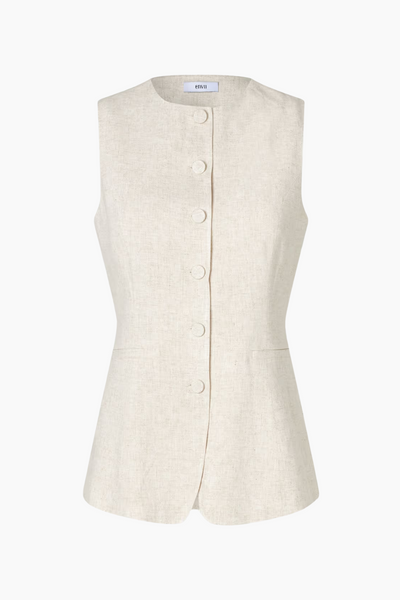 Endore O-N Long Vest 7247 -  Light Sand Mel - Envii