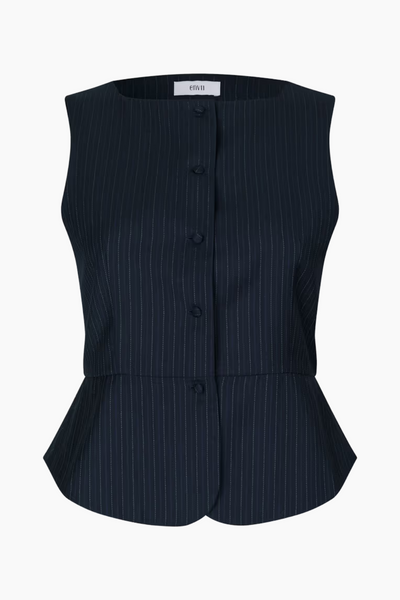 Enfresno Vest - Dark Navy Pinstripe - Envii