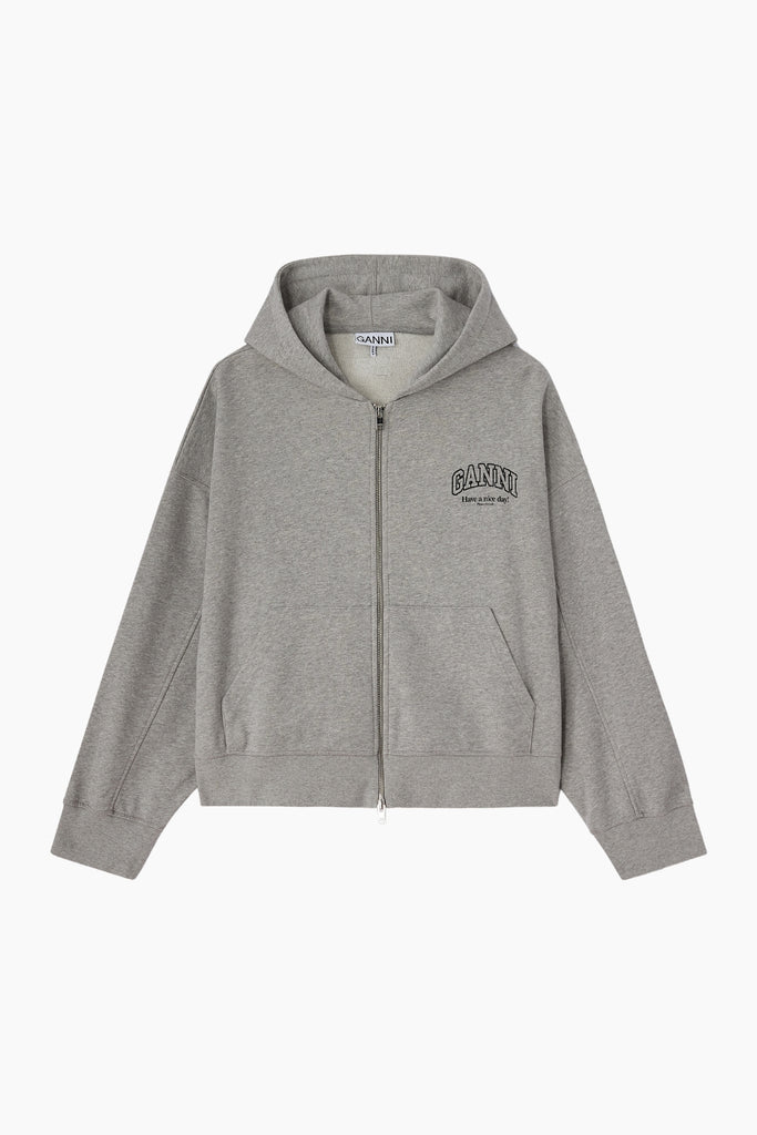 Essential Isoli Zip Hoodie A1060023 - Paloma - GANNI