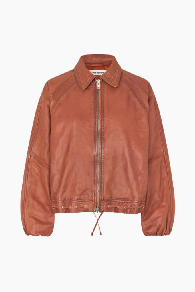 Eye Leather Bomber - Worn Warm Brown - Oval Square