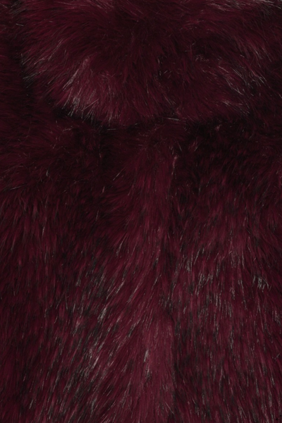 Faux Fur Crop Jacket - Zinfandel - Rotate