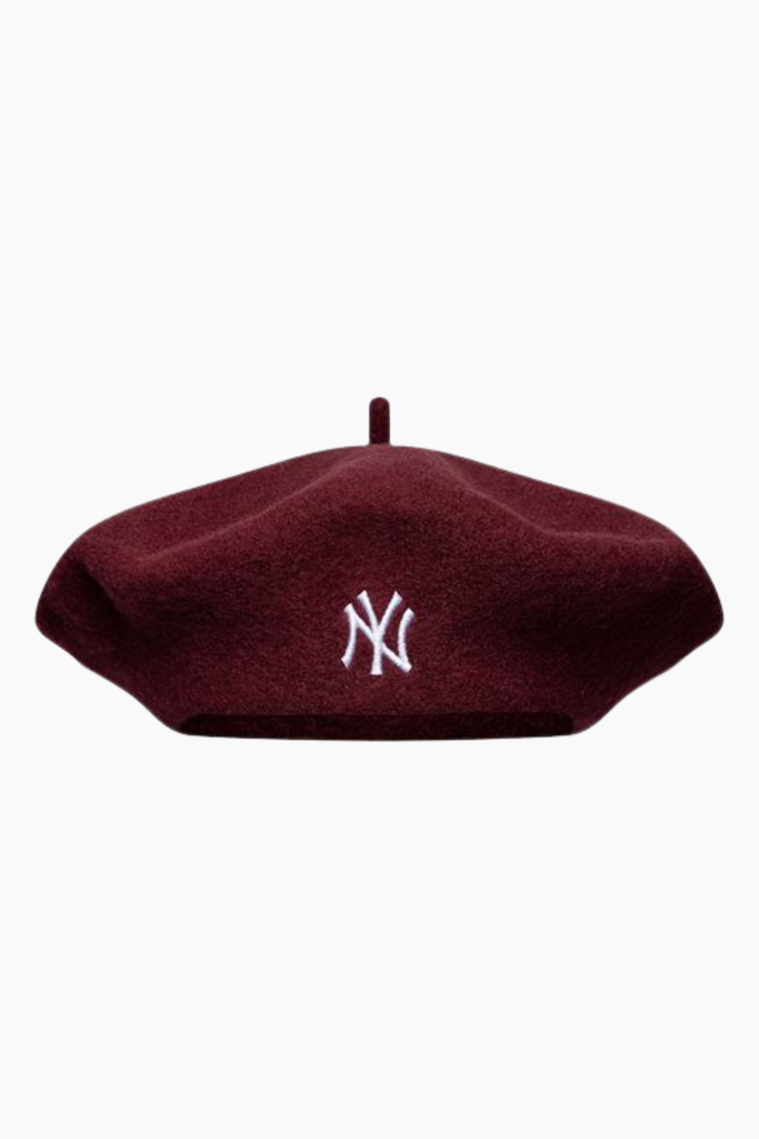 Female Wool Script Beret - Bordeaux - New Era