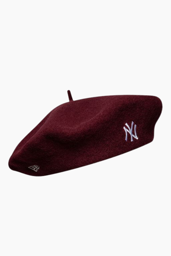 Female Wool Script Beret - Bordeaux - New Era