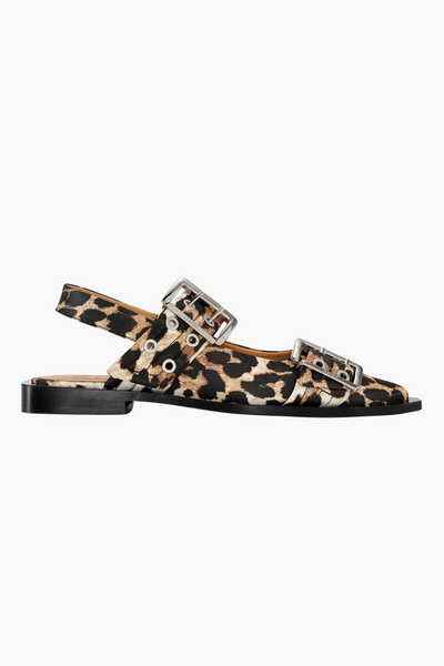 Feminine Buckle Ballerina Print S2947 - Leopard - GANNI
