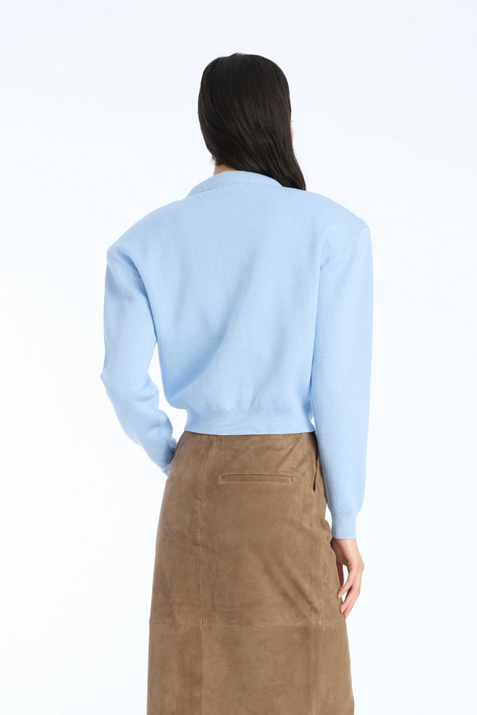 Firm Knit Cardigan - Hydrangea (Blue) - Rotate