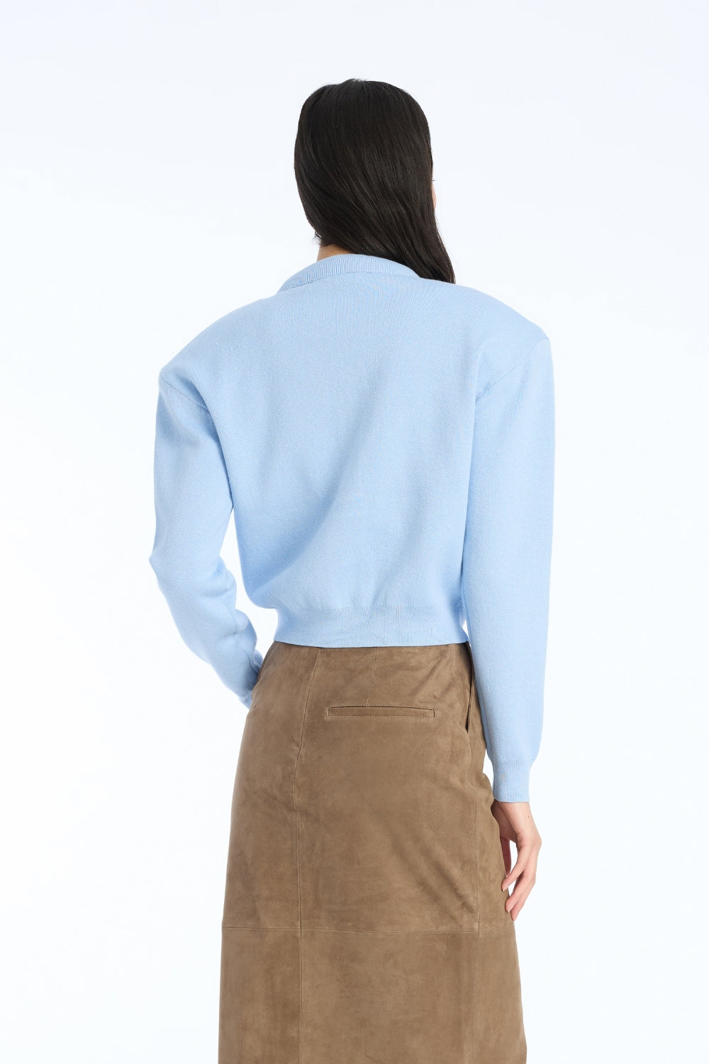 Firm Knit Cardigan - Hydrangea (Blue) - Rotate