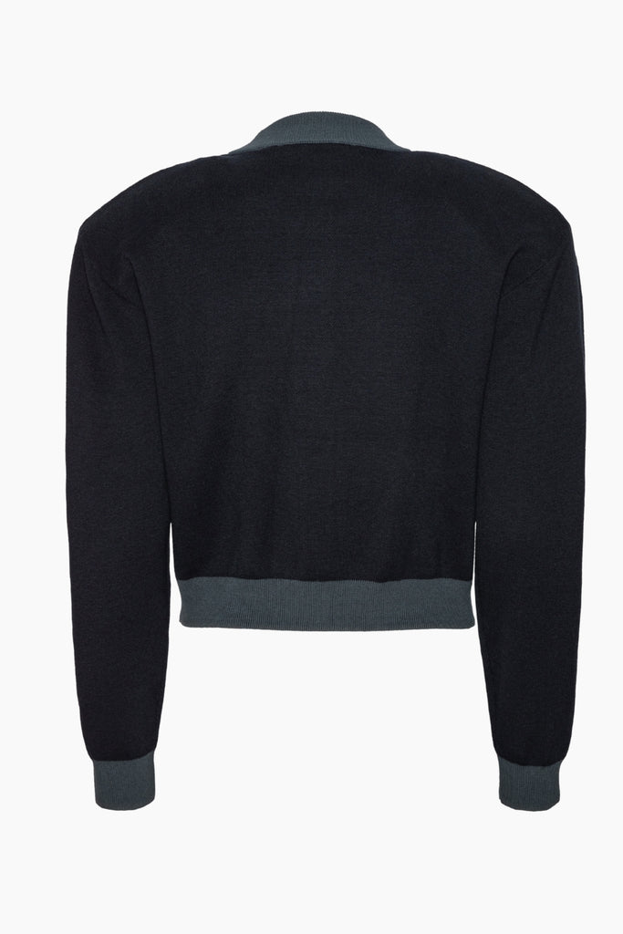 Firm Knit Cardigan - Sky Captain (Dark Blue) - Rotate