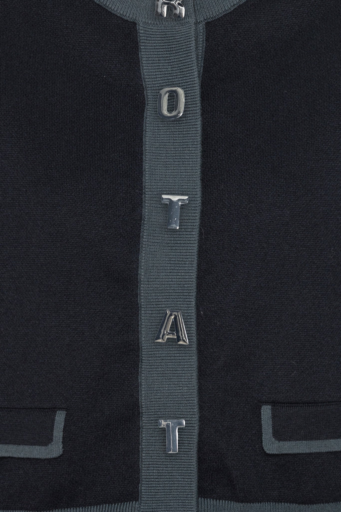 Firm Knit Cardigan - Sky Captain (Dark Blue) - Rotate