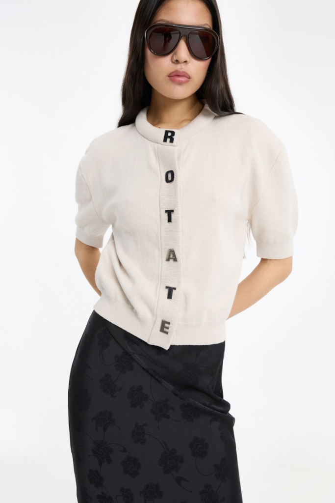 Firm Knit SS Cardigan - Wind Chime Grey - ROTATE