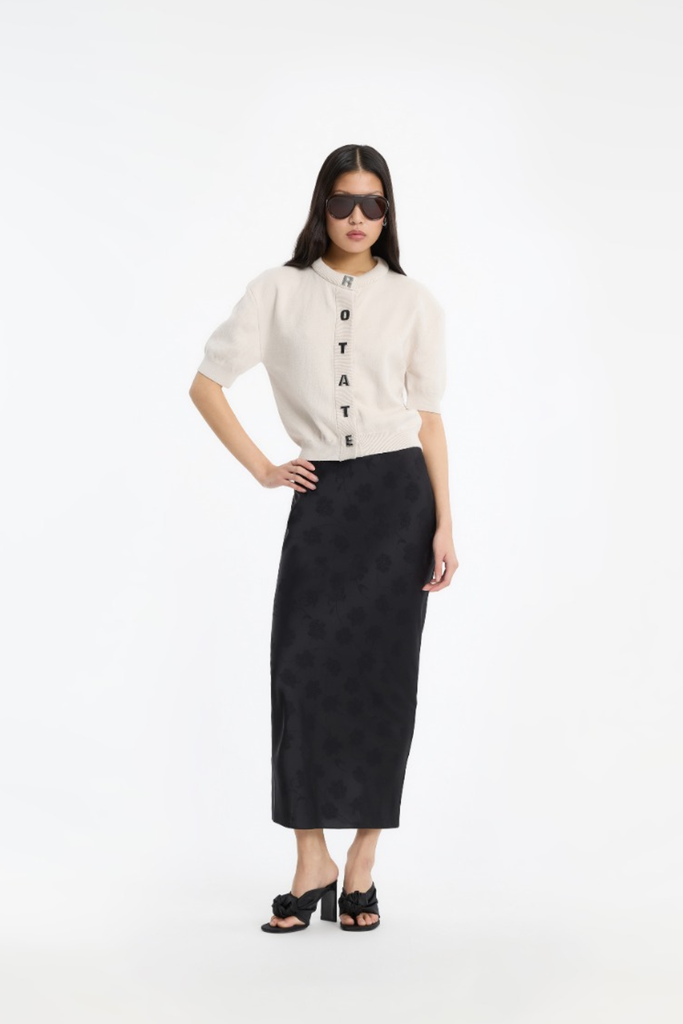Firm Knit SS Cardigan - Wind Chime Grey - ROTATE