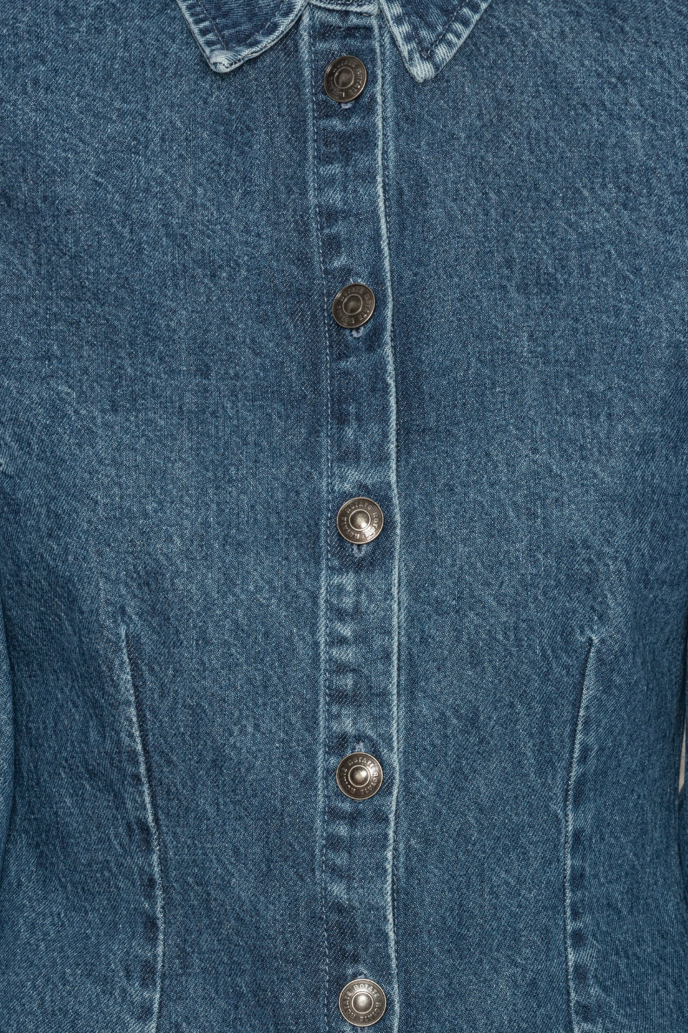 Fitted Denim Shirt - Medium Blue Denim - Rotate