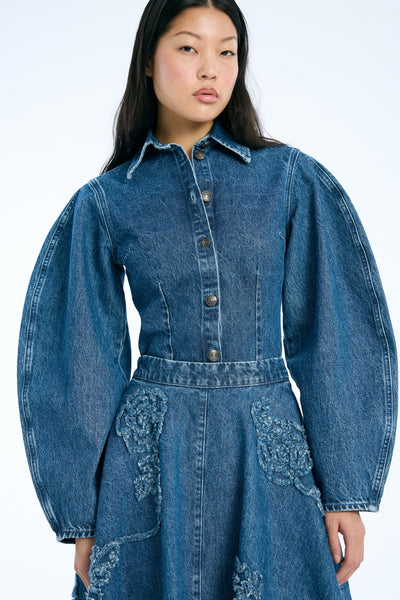 Fitted Denim Shirt - Medium Blue Denim - Rotate