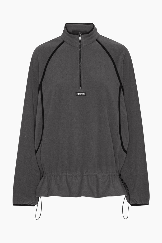Fleece Half Zip Jacket - Gray Pinstripe - Rotate