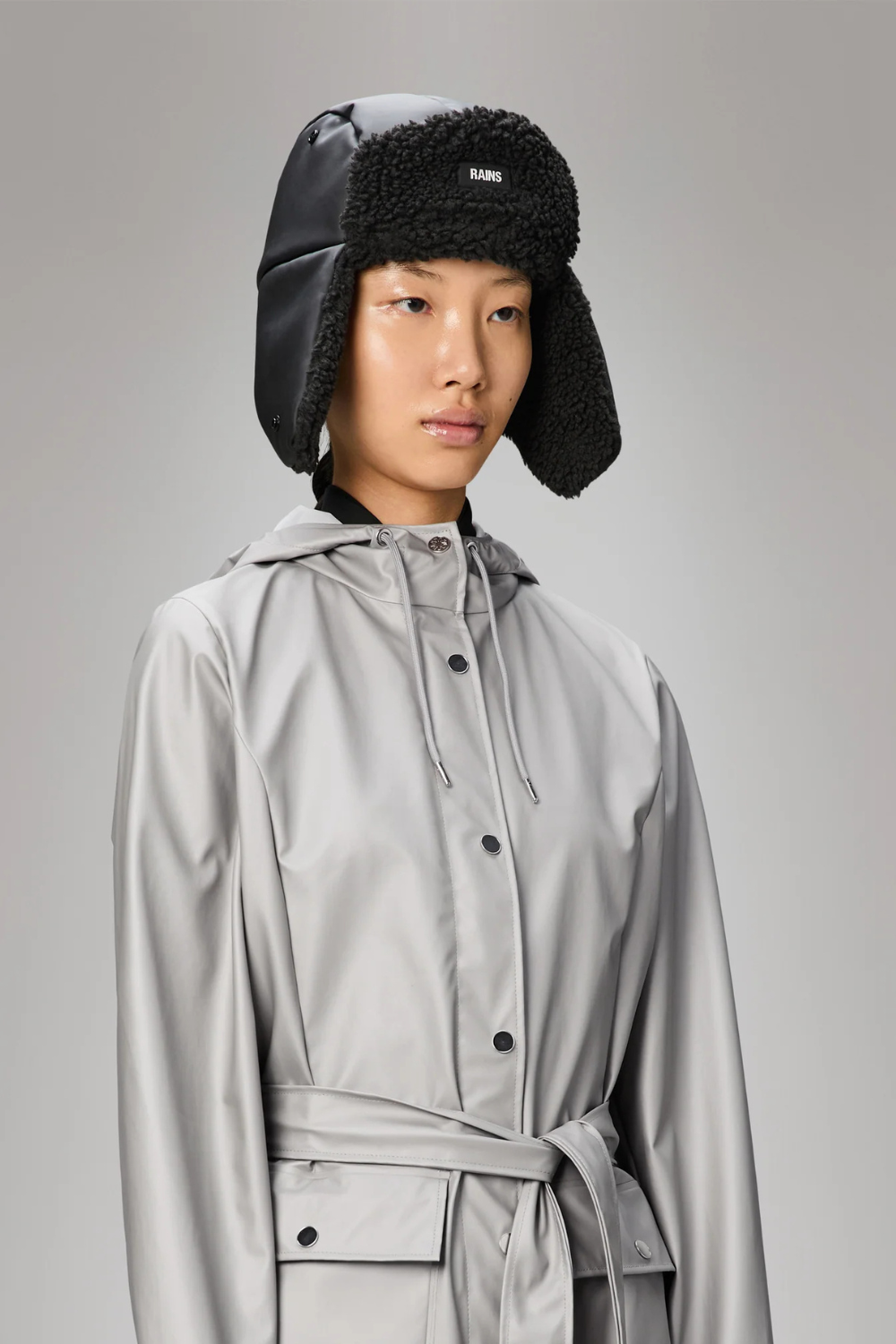 Fleece Trapper Hat W2T3 - Black - Rains-1