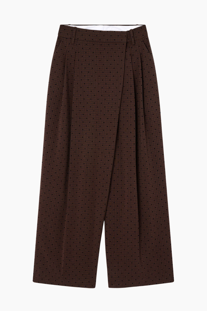 Flock Check Suiting Pants A1080035 - Chicory Coffee - GANNI