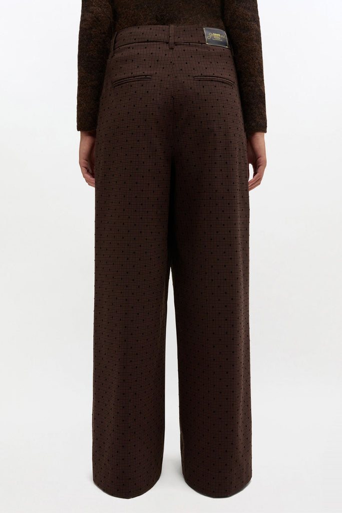 Flock Check Suiting Pants A1080035 - Chicory Coffee - GANNI