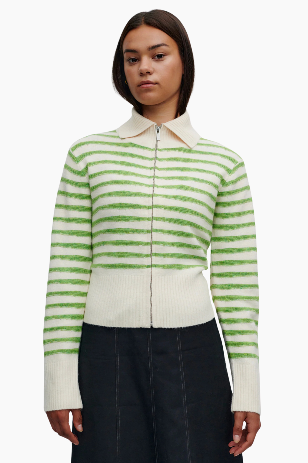 FlorentineRS Knit Cardigan - Green Stripe - Résumé-1