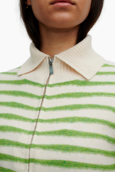 FlorentineRS Knit Cardigan - Green Stripe - Résumé-3