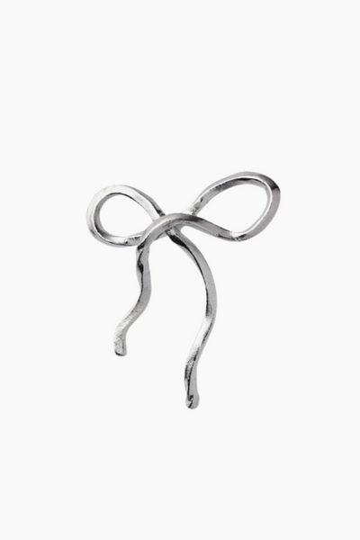 Flow Bow Earring - Silver - Stine A