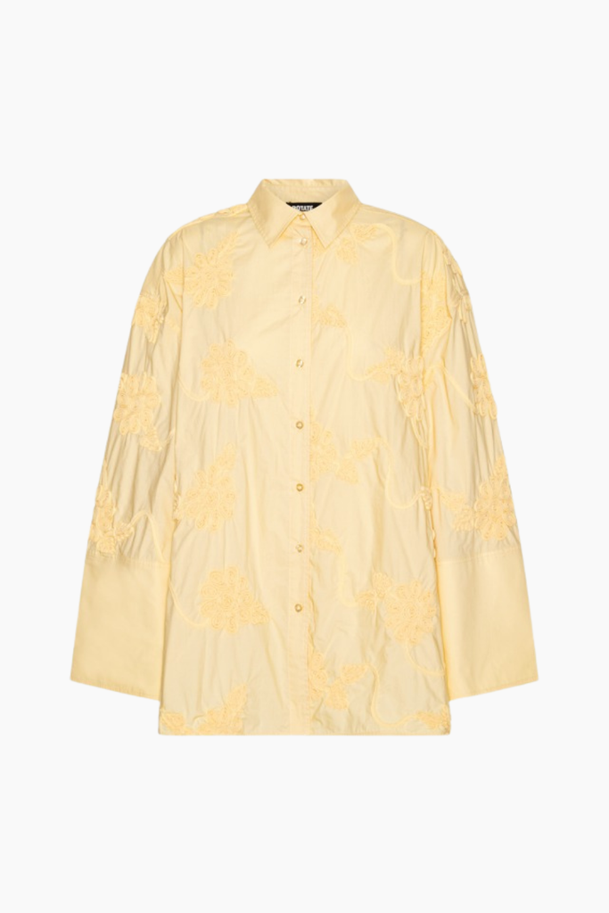 Flower Oversized Shirt - Italian Straw - Rotate