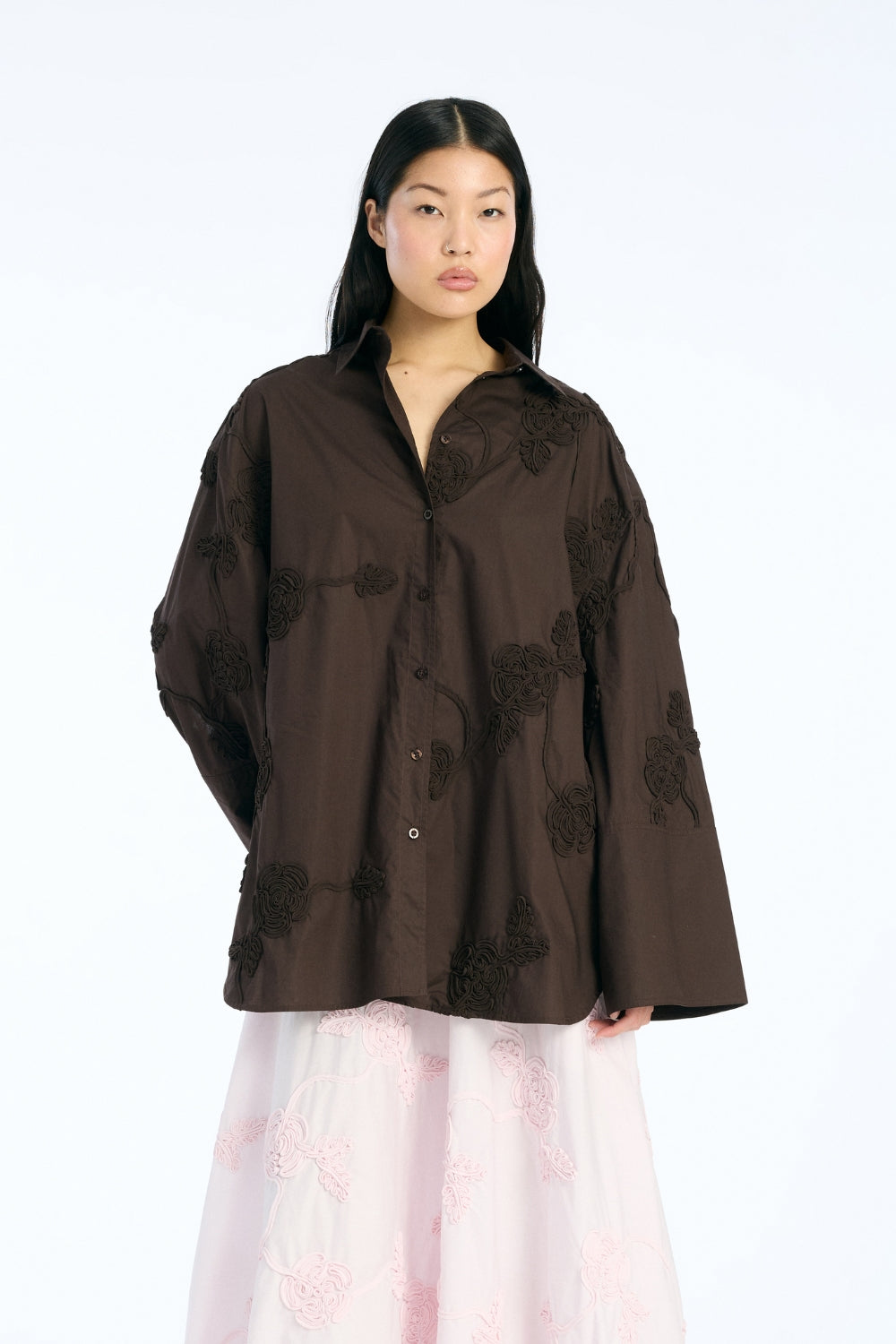 Flower Oversized Shirt - Molé - Rotate