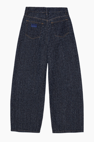 Fluffy Denim Wide Jeans J1542 - Rinse - GANNI
