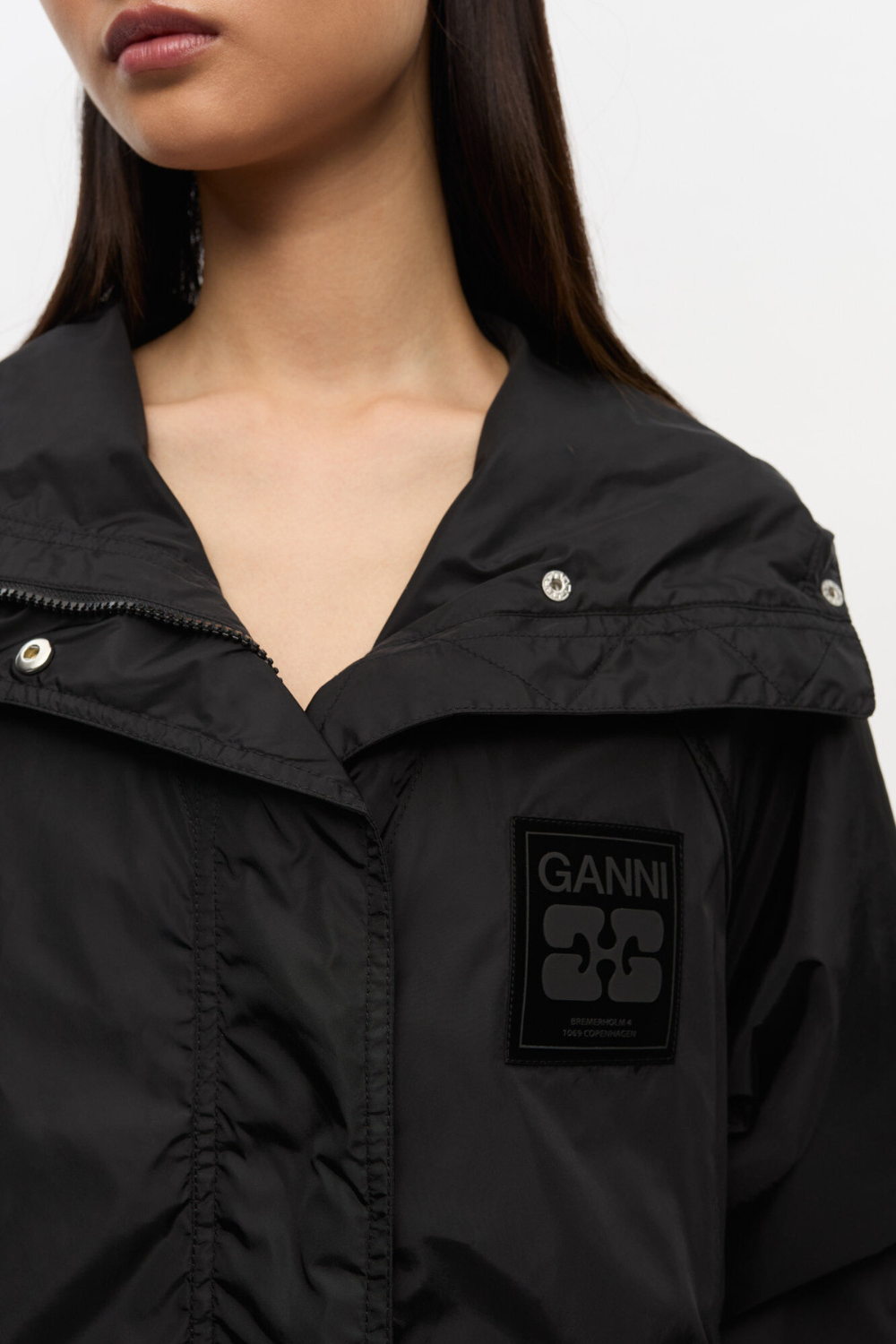 Flyweight Nylon Jacket W0736 - Black - GANNI