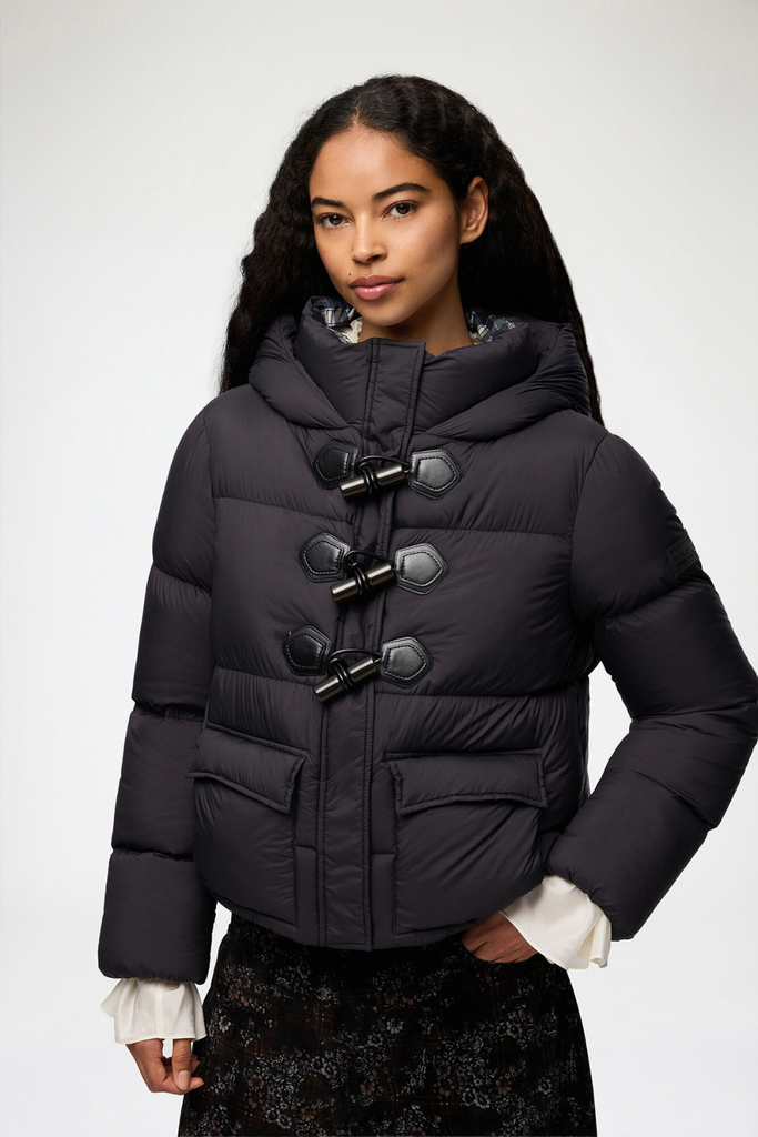 Future Nylon Quilt Mini Puffer - Phantom - GANNI